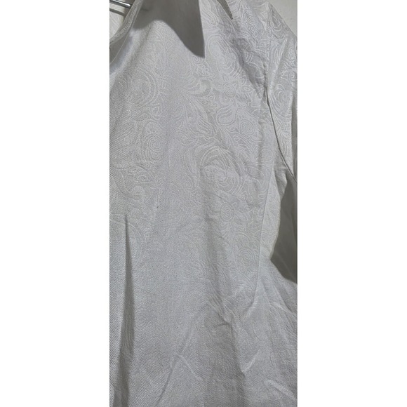 Soft Surroundings PM Petite White Cotton Pockets Collar Long Sleeve Tunic Print - Picture 4 of 8